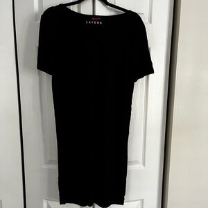 HATCH LAYERS Black Short Sleeve Shift Dress